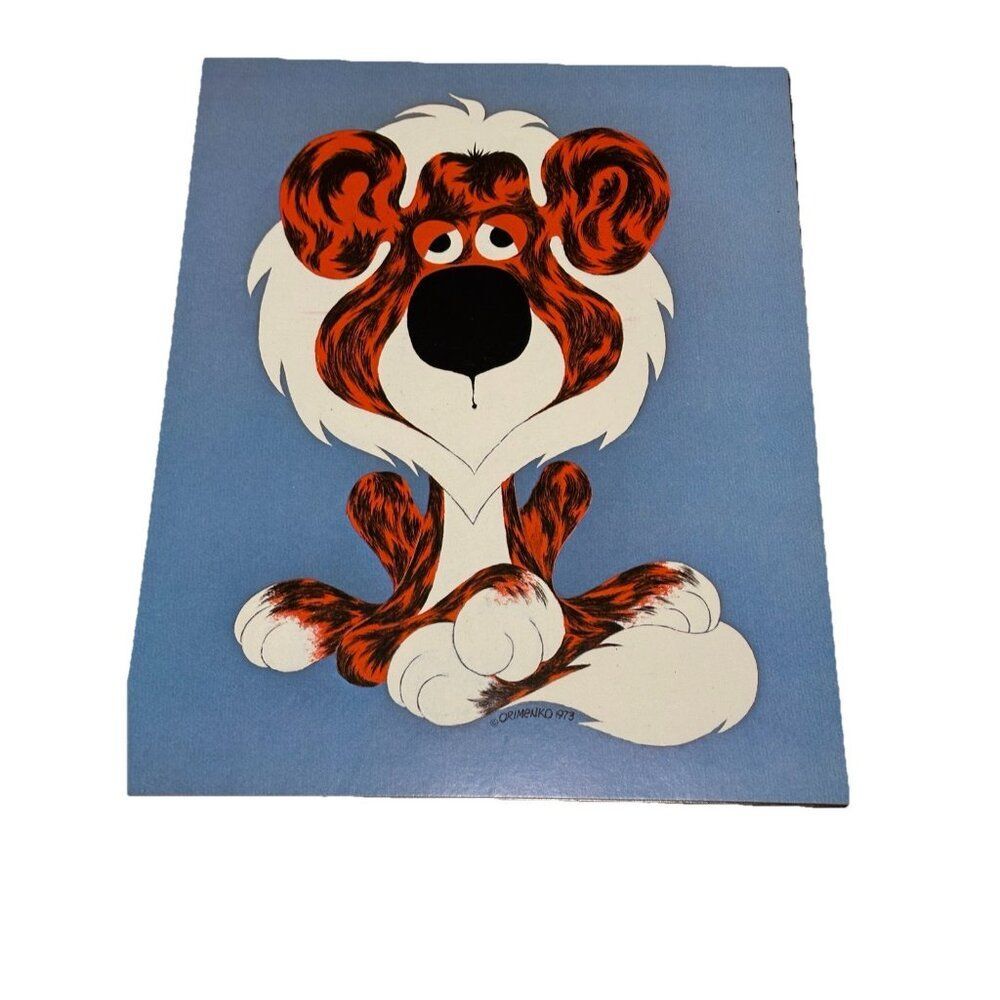 Vtg 70s MCM Animals Wildlife Carl Orimenko Nursery Art Decor 14x11 Lion